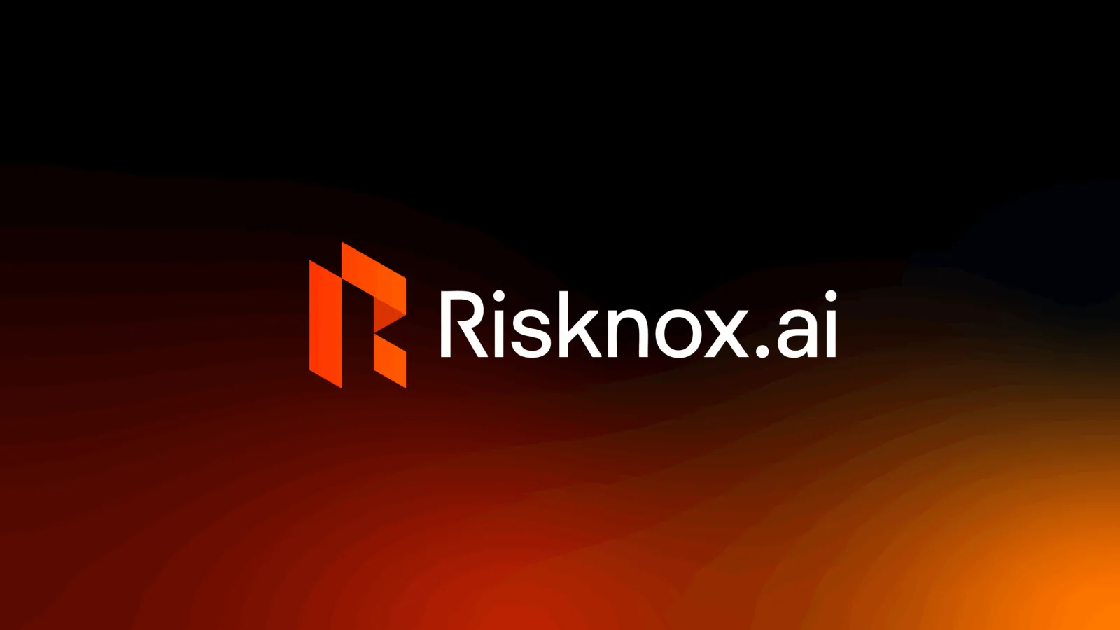 Risknox.ai logo and wordmark on a dark gradient background